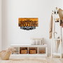 Wallity Welcome Escultura de pared de madera y metal en Nogal y Negro